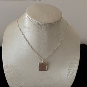 Silver Square Pendant Necklace